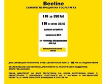 Сим карта Билайн 1Тб (1000Гб) интернета 390 руб мес для модема / роутера