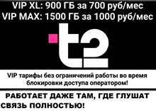 ЭКСКЛЮЗИВ! Сим карта Теле2 900Гб 1500Гб интернета