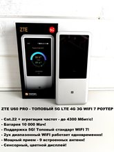 Топовый WIFI роутер ZTE U90 PRO с поддержкой WIFI 7 Cat.22 агрегация частот