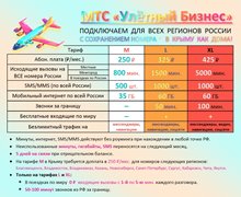 Тарифы МТС на свой номер Умный Бизнес от 250 руб/мес